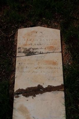 Sarah Gantt Tombstone image. Click for full size.