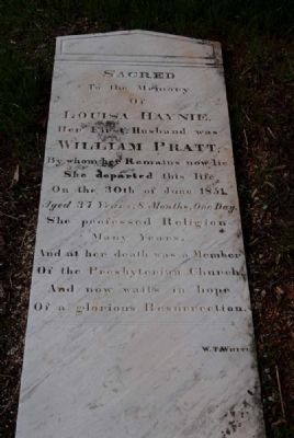 Louisa Haynie Tombstone<br>Engraved by W.T. White image. Click for full size.