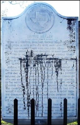 George Dealey Marker (vandalized) image. Click for full size.