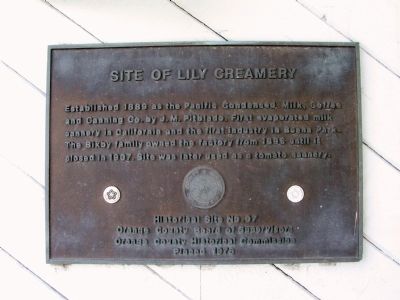 Site of Lily Creamery Marker image. Click for full size.