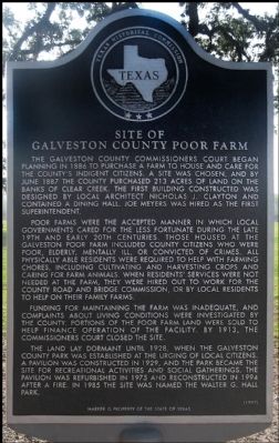 Site of Galveston County Poor Farm Marker image. Click for full size.
