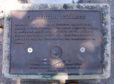 Fullerton College Marker image. Click for full size.