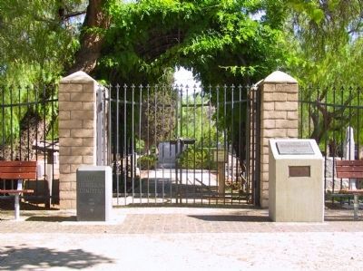 Yorba Cemetery Marker and the Entrance to the Cemetery image. Click for full size.