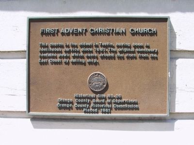 First Advent Christian Church Marker. Click for full size. First Advent Christian Church Marker image. Click for full size.