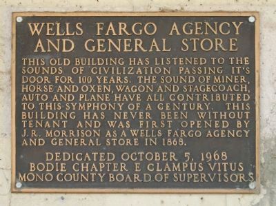 Wells Fargo Agency and General Store Marker image. Click for full size.
