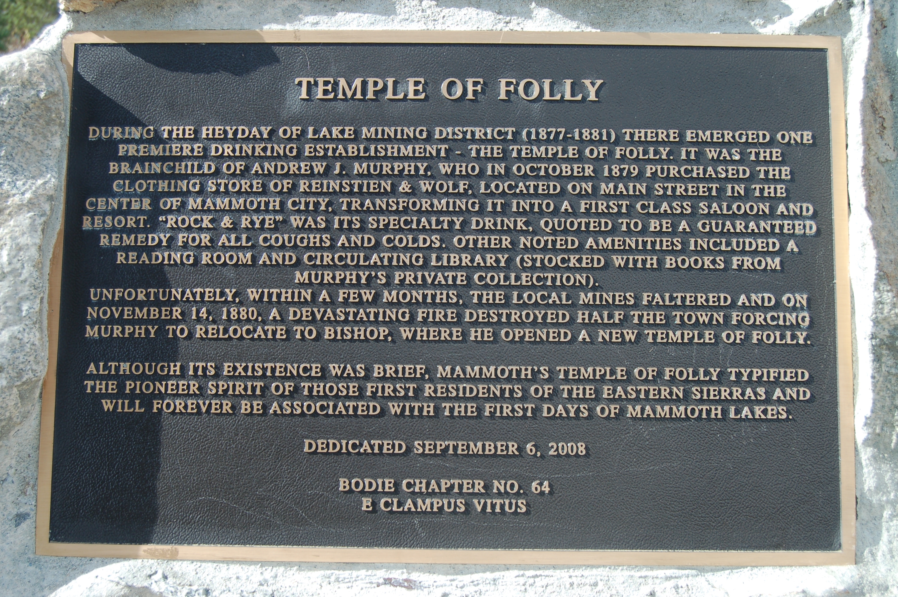 Temple of Folly Marker