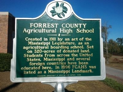 Forrest County Agricultural High School Marker image. Click for full size.