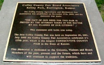 Coffey County Fair Marker image. Click for full size.