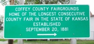 Coffey County Fairgrounds Marker image. Click for full size.