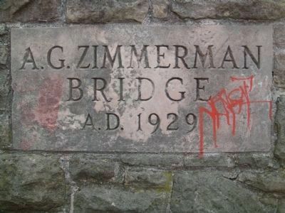 A.G. Zimmerman Bridge Name Stone image. Click for full size.