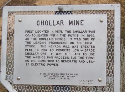 Chollar Mine Marker image. Click for full size.