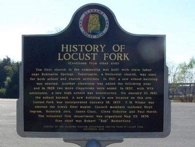 History of Locust Fork Marker, side B image, Touch for more information