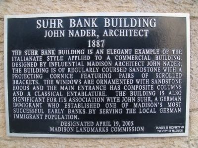 Suhr Bank Building Marker image. Click for full size.