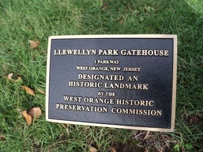 Llewellyn Park Gatehouse Marker. Click for full size. Llewellyn Park Gatehouse Marker image. Click for full size.