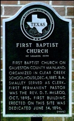 First Baptist Church Marker. Click for full size. First Baptist Church Marker image. Click for full size.