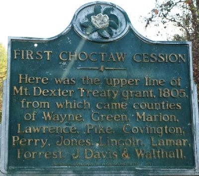 First Choctaw Cession Marker image. Click for full size.