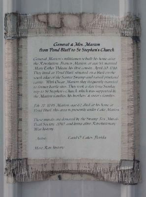 First draft of General & Mrs Marion from Pond Bluff to St Stephen's Church Marker image. Click for full size.
