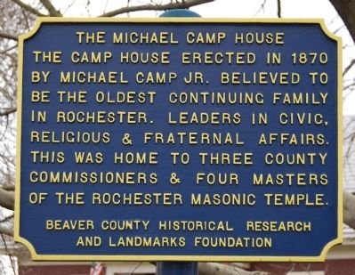 The Michael Camp House Marker. Click for full size. The Michael Camp House Marker image. Click for full size.
