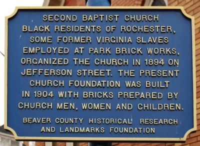 Second Baptist Church Marker. Click for full size. Second Baptist Church Marker image. Click for full size.
