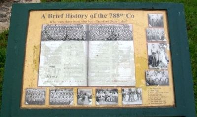 A Brief History of the 788th Company [CCC] Marker image. Click for full size.