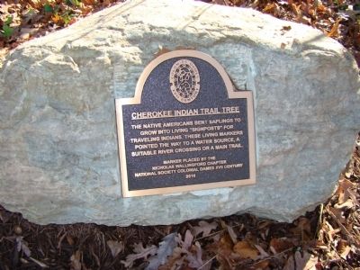 Cherokee Indian Trail Tree Marker. Click for full size. Cherokee Indian Trail Tree Marker image. Click for full size.