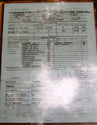 Education Record on Marker. Click for full size. Education Record on Marker image. Click for full size.