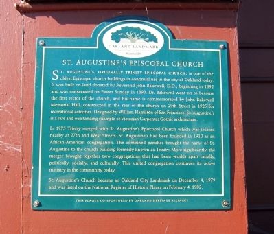 St. Augustine's Episcopal Church Marker image. Click for full size.