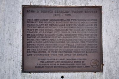John & Dennis Searles Wagon Routes Marker. Click for full size. John & Dennis Searles Wagon Routes Marker image. Click for full size.
