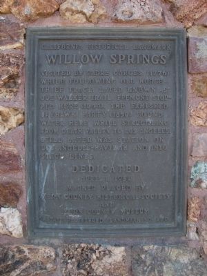 Willow Springs Marker. Click for full size. Willow Springs Marker image. Click for full size.