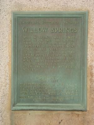 Willow Springs Marker. Click for full size. Willow Springs Marker image. Click for full size.