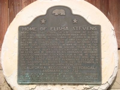 Home of Elisha Stevens Marker. Click for full size. Home of Elisha Stevens Marker image. Click for full size.