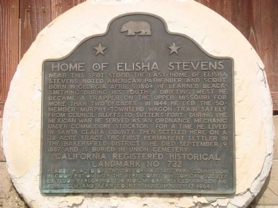Home of Elisha Stevens Marker image. Click for full size.