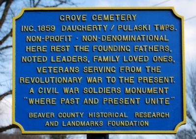 Grove Cemetery Marker. Click for full size. Grove Cemetery Marker image. Click for full size.