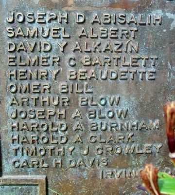 Old Orchard World War Memorial Honor Roll image. Click for full size.