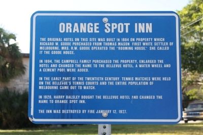 Orange Spot Inn Marker. Click for full size. Orange Spot Inn Marker image. Click for full size.