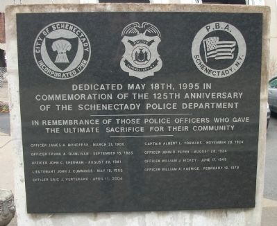Schenectady Police Department Marker image. Click for full size.