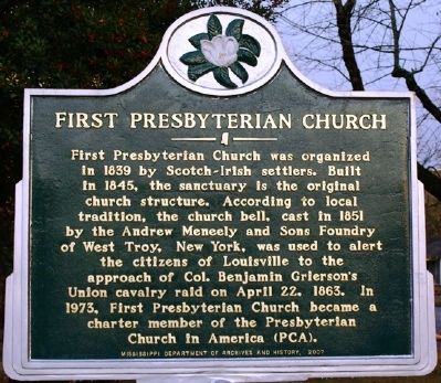First Presbyterian Church Marker image. Click for full size.