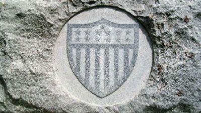 Shield on Civil War Memorial. Click for full size. Shield on Civil War Memorial image. Click for full size.