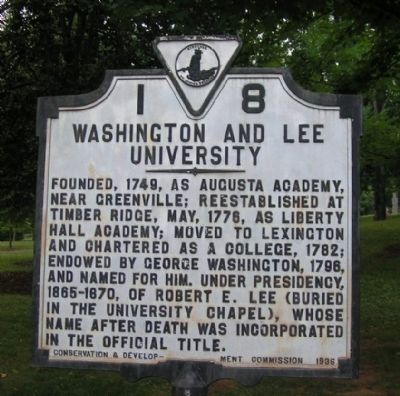 Washington and Lee University Marker image. Click for full size.