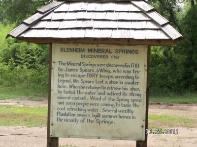 Blenheim Mineral Springs Marker image. Click for full size.