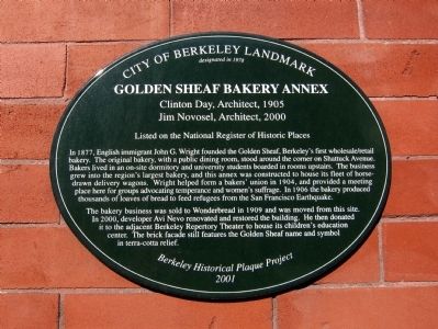 Golden Sheaf Bakery Annex Marker image. Click for full size.