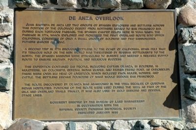 De Anza Overlook Marker image. Click for full size.