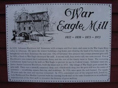 War Eagle Mill Marker image. Click for full size.