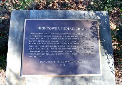 Hightower Indian Trail Marker image. Click for full size.