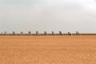 Cadillac Ranch seen from I-40 image. Click for full size.