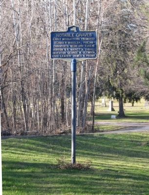 Notable Graves Marker along Hillside Cemetery entrance drive. image. Click for full size.