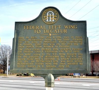 Federal Left Wing to Decatur Marker image. Click for full size.