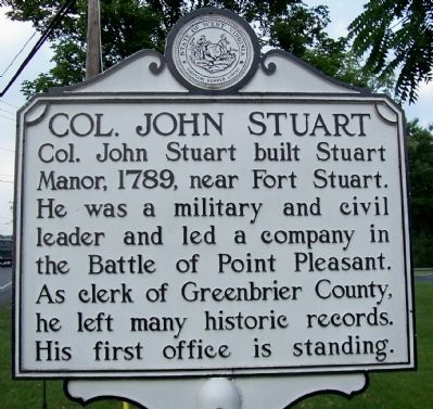 Col. John Stuart Marker image. Click for full size.