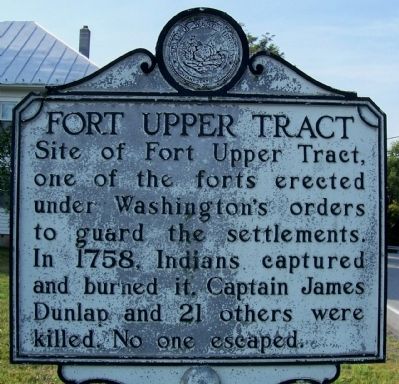 Fort Upper Tract Marker image. Click for full size.