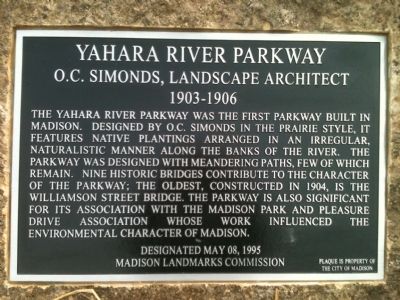 Yahara River Parkway Marker image. Click for full size.